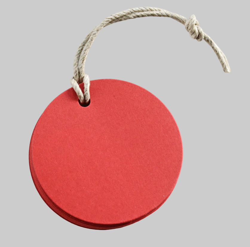 Merkelapp ∙ RUND ∙ Rød
