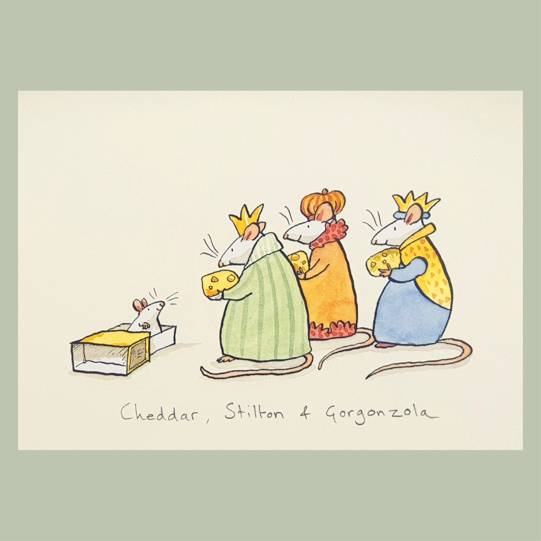 Julekort ∙ Cheddar, Stilton and Gorgonzola