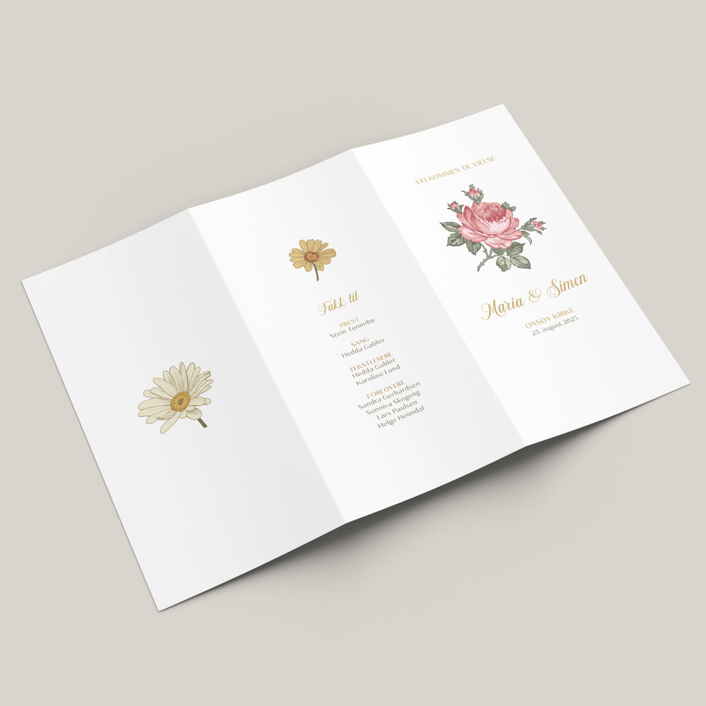 
                      
                        Vielsesprogram A4 (Trifold) ∙ MARIA
                      
                    