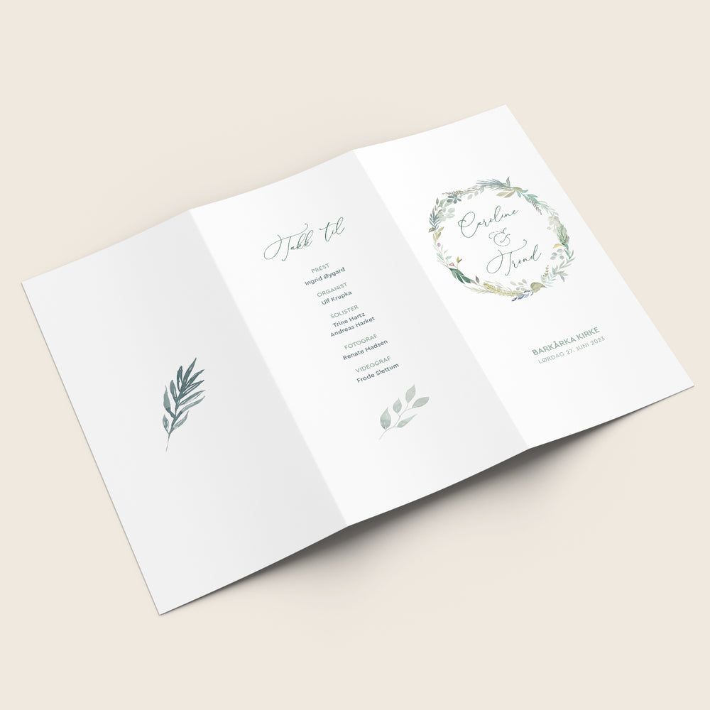 
                      
                        Vielsesprogram A4 (Trifold) ∙ CAROLINE
                      
                    