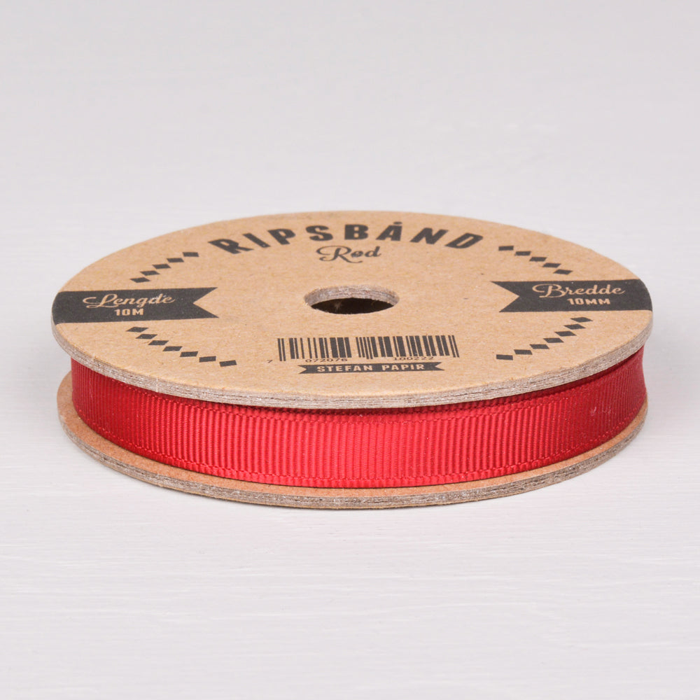 Ripsbånd 10 mm ∙ Rød