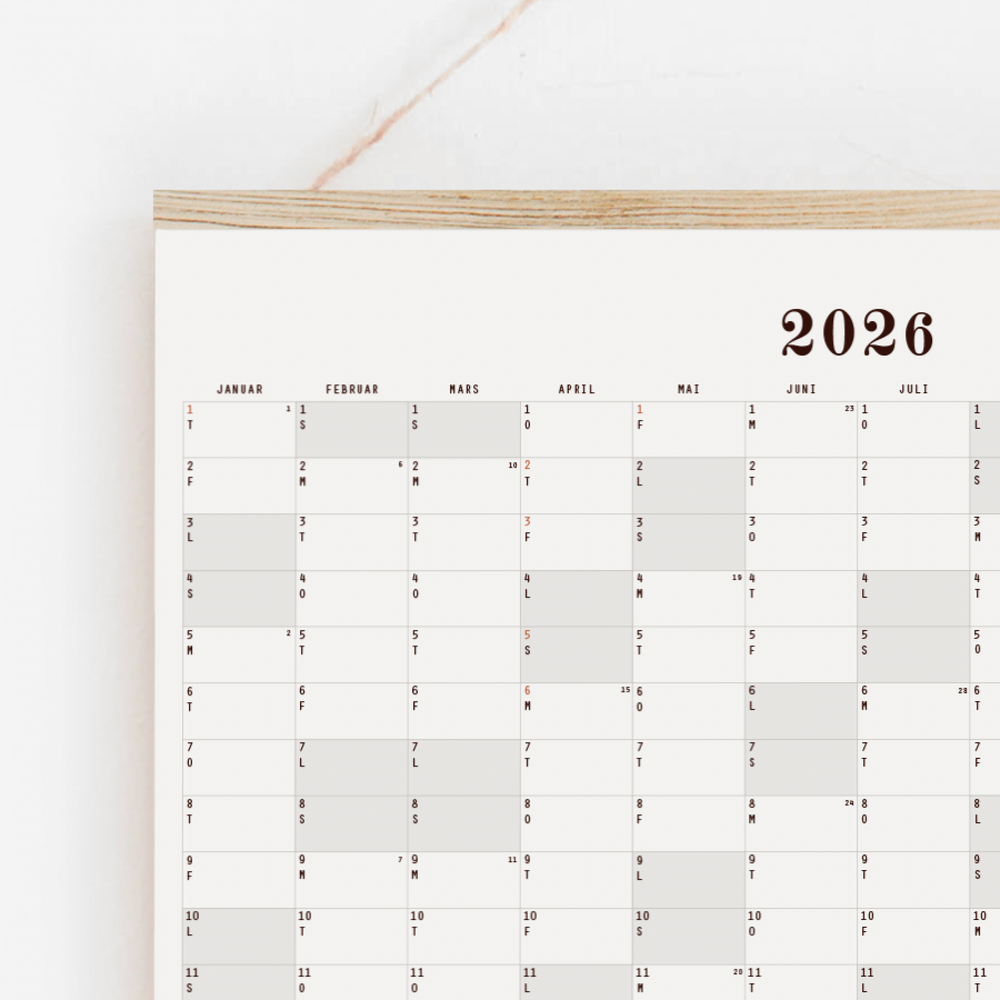 Veggkalender 2026