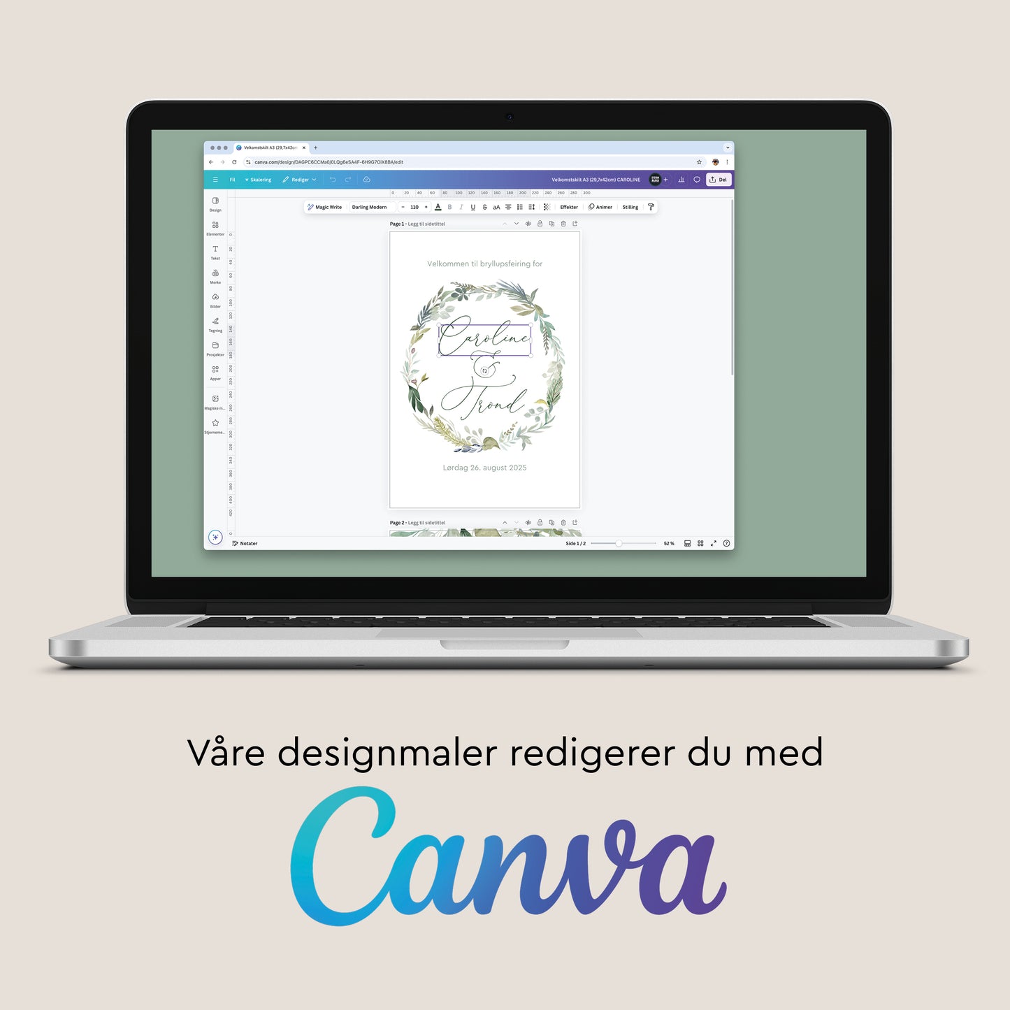 Velkomstskilt ∙ CAROLINE
