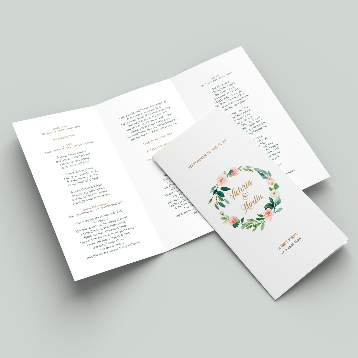 Vielsesprogram A4 (Trifold) ∙ VICTORIA