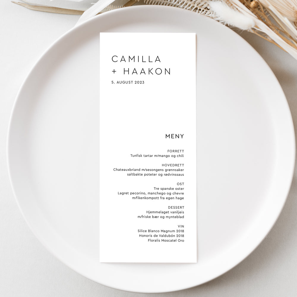 Meny 95x210mm ∙ CAMILLA